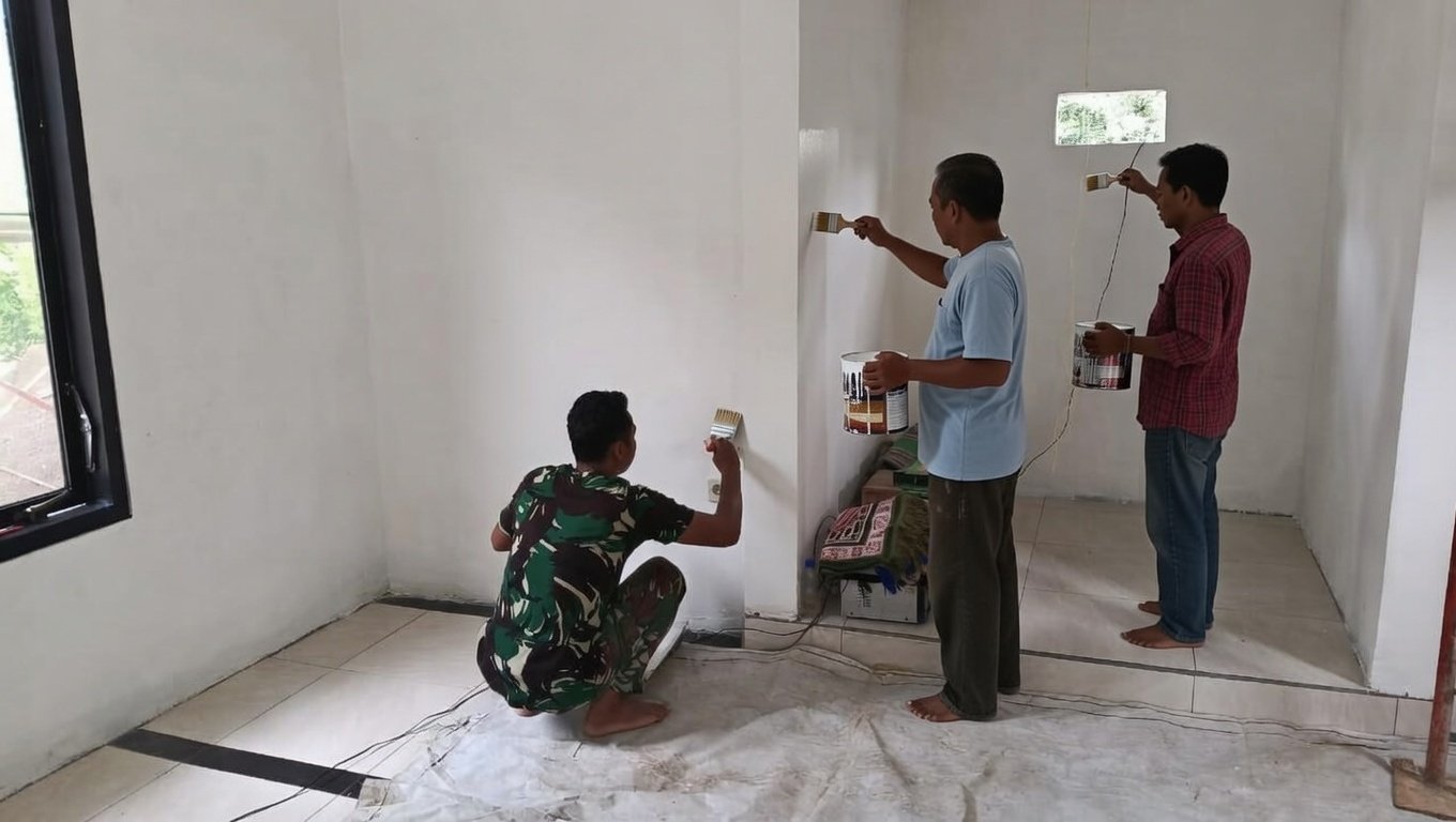 *Bersama Warga, TMMD Ke-127 Rampungkan  Renovasi Mushola*